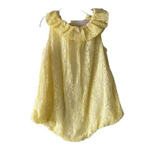 First Impressions Collared Yellow Lace Bubble Romper- Size 12m